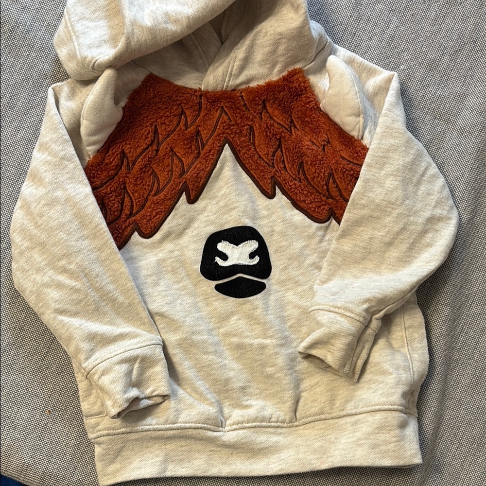 5/$20 Kids' Cream and Brown cow Hoodie 18 months
